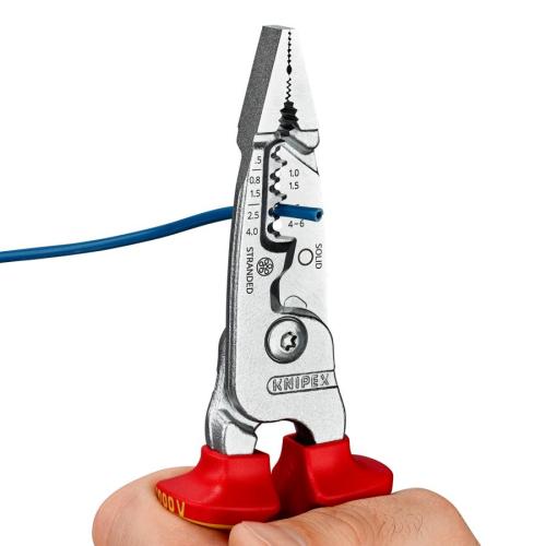 Knipex Wire Stripper Metric Insulated Multi-component Grips VDE Chrome-plated 200mm 13 76 200 ME